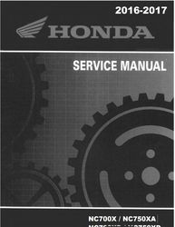 Honda NC750XA / NC750XD 2016 - 2017 Service Repair Workshop Shop Manual