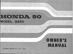 Honda QA50 Owner's Manuals