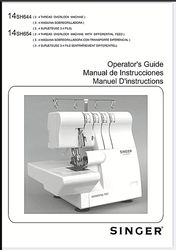 Singer 14SH644 / 14SH654 Sewing Machine Operator's Guide Instruction Manual