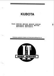 Kubota B5100 B6100 B7100 SERIES WORKSHOP SERVICE MANUAL