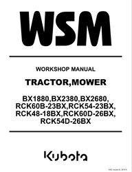 Kubota BX1880 BX2380 BX2680 Tractor Mower Service Repair Manual