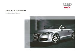 Audi tt roadster 2008 Owner's Manual Booklet use and maintenance