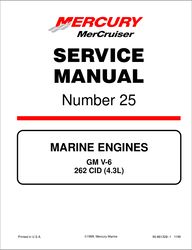 Mercury Mercruiser GM V6 4.3L MCM 262 C.I. Motor Boat Service Manual