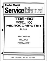 Radio Shack TRS-80 Model 100 Service Manual 26-3801
