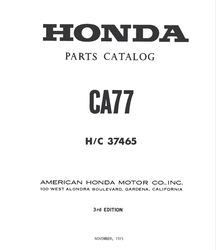 Honda CA77 Dream 305 Illustrated Parts List Diagram Manual