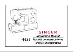 SINGER model 4423 instruction OWNERS MANUAL in English,Spanish and French