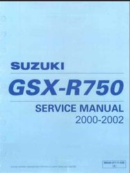 Suzuki GSXR 750 Service Manual 2000 2002