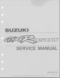 SUZUKI GSXR 750 W 1992-95 Service Repair Manual