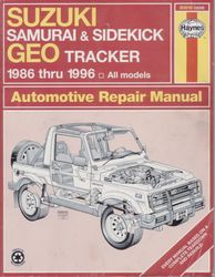 Suzuki Samurai & Sidekick Geo Tracker 1986 Thru 1996
