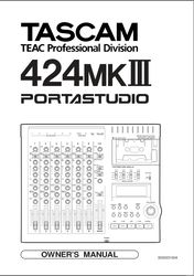 Tascam 424 MK III Porta Studio Owner's Manual