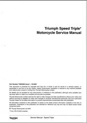 Triumph Speed Triple 1050 Workshop Manual