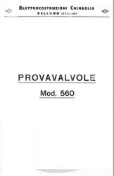 Valves Chinaglia provavalvole Mod 560 Manual