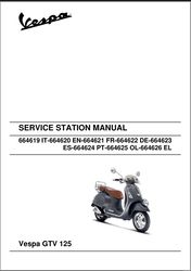Piaggio Vespa service workshop manual Vespa GTV 125