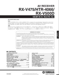YAMAHA av receiver RX-V475 HTR-4066 RX-V500D Service Manual