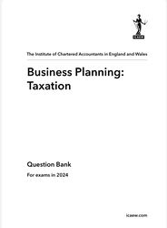 Online Business Planning Taxation ACA Professional Lvl ICAEW Question Bank 2024