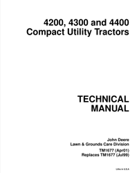 John Deere 4200 4300 4400 Compact Utility Tractor TM1677 Computer Manual