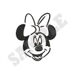 Minnie Mouse 1 Color Machine Embroidery