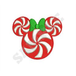 Minnie Mouse Peppermint Machine Embroidery