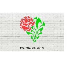 Rose Vector SVG, Rose Art Vector, Rose Clipart Design PNG, Rose Decal Symbol Dxf, Rose Symbol Eps, Rose Template Vinyl A