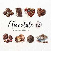 watercolor chocolate clipart | sweets clipart bundle | kawaii food clipart | junk journal | candy clipart | digital pape