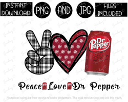 Peace Love Dr Pepper Soda Tshirt Tumbler Mug Etc Sublimation Iron On PNG & JPG Files