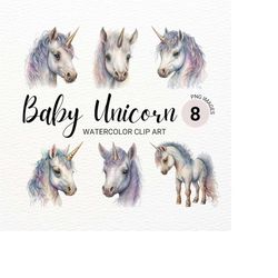 Baby Unicorn Clipart | Unicorn PNG | Nursery Wall Art | Kawaii Clipart | Magical Fantasy | Mystical Clipart | Unicorn De
