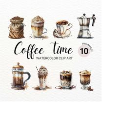 coffee clipart | watercolor coffee cup clipart | food clipart | iced coffee png | coffee mug png | coffee bar decor