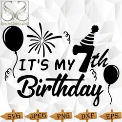 7th Birthday SVG, Seven SVG, 7th Birthday Svg, Birthday Squad, Birthday Png, Cricut, Silhouette Cut Files