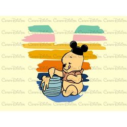 retro mickey ears and honey bear png, honey bear friends png file, honey bear png, honey bear special design png, sweety