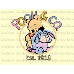 pooh and co png, est 1921, honey co, honey bear png, retro honey bear png file, fast download png file, honey bear vinta