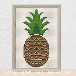 Pineapple Cross Stitch Pattern PDF, Tropic Fruit Cross Stitch - Instant download