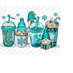 Winter Christmas Gnomes Coffee Cups Png Sublimation Design, Christmas Png, Western Coffee Cups Png,Christmas Gnomes Png