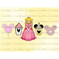 Princess Peach Mickey Snacks PNG File, Super Mario Princess Peach PNG, Mario Princess, Princess Peach PNG, Super Mario B