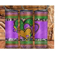 Mardi Gras Hearts And Fleur De Lis Tumbler Png Sublimation Design, Mardi Gras Sublimation Png,20oz Skinny Tumbler,Mardi