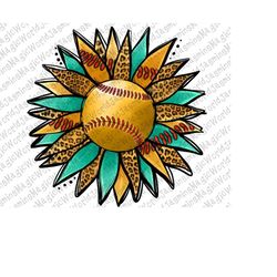 Softball Sunflower Png, Softball Sublimation Png Digital Download, Leopard Softball Png, Baseball PNG, Love Softball png