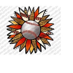 Baseball Sunflower Png, Baseball Sublimation Png Digital Download, Leopard Softball Png, Baseball PNG, Love Softball png