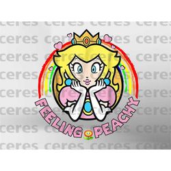 Princess Peach ''Feeling Peachy'' Svg, Princess Peach Svg, Princess Peach Png, Princess Peach Svg, Princess Png, Super M