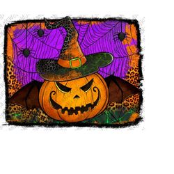 Jack O' Lantern Pumpkin Png, Happy Halloween Design File, Halloween Png, Witch Pumpkin, Sublimation Design Download