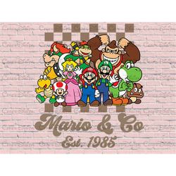 Retro Mario & Co PNG, Mario Bros Party, Mario Car Games Kids, Kart Friends PNG, Super Mario, Super Mario Birthday PNG Fi