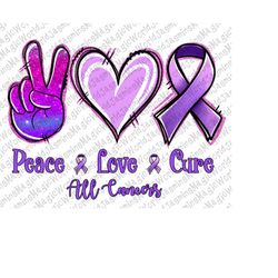 Peace Love Cure All Cancers , All Cancer png ,Peace Love Cure , Sublimation Deisgn, Digital Downloads