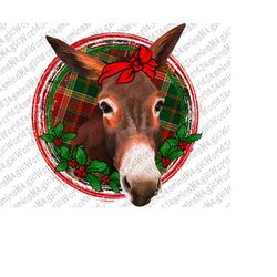 Christmas Donkey With Bandana Png,Christmas Donkey Print,Christmas Sublimation Design,New Year Sublimation,Instant Downl
