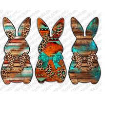 Western Easter Bunnies Png Sublimation Design, Barnyard Design Bunnies Png, Leopard Bunny Png, Western Easter Png, Digit