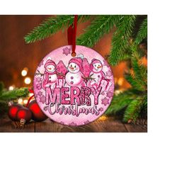 Pink Christmas Merry Christmas Ornament Png Design, Merry Christmas Png, Pink Christmas Png, Christmas Ornament Png, Dig