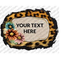 Floral Leopard Background Frame Digital Download,Sublimation Leopard  Frame,Leopard Frame,Western Frame,Backsplash.Insta