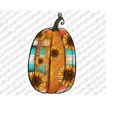 Serape Cowhide and Sunflower Pumpkin PNG, Fall Designs, Pumpkin Png, Sublimation Designs, Instant Download, Western Pump