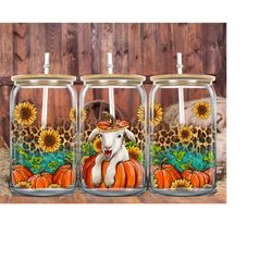 Fall Pumpkin Lamb Libbey Glass Png Sublimation Design, Lamb Png, Libbey Glass Png, Animal Libbey Glass Png, Pumpkin Png,