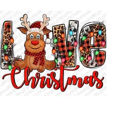 Love Christmas reindeer png sublimation design download, Christmas png, reindeer png, love Christmas png, sublimate desi