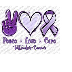 Peace love Cure Testicular,Testicular Cancer png ,Peace Love Cure , Sublimation Deisgn, Digital Downloads