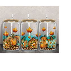 Western Fall Pumpkins Libbey Glass Png Sublimation Design, Fall Png, Libbey Glass Png, Fall Libbey Glass Png, Pumpkin Pn