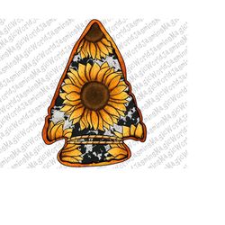 Western Sunflower Arrowhead PNG, Sunflower Arrowhead Png, Cowhide Arrowhead Png, Png Sublimation Designs Downloads, Inst